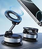 ALAFLY Magnetische Auto Handyhalterung mit Saugnapf [360° Drehbare & Faltbare], Metall Autohalterung Kompatibel mit MagSafe iPhone, für Windschutzscheibe/Glas/Jede Glatte Oberfläche, Schwarz