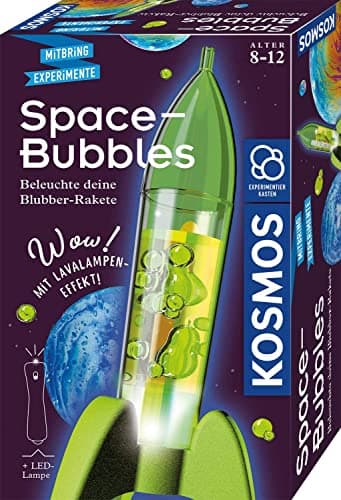 KOSMOS 657789 Space Bubbles, Mini Raketen-Lavalampe selbst Machen, Experimentierset für Kinder ab 8 Jahre, Mitbringexperiment, Mitbringsel und Aktivität für den Kindergeburtstag