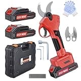 XIAZIR 40mm Akku astschere, mit 2 Stück 21V 2000mAh Akkus & Ersatzklingen Set，elektrische gartenschere，elektrische schere