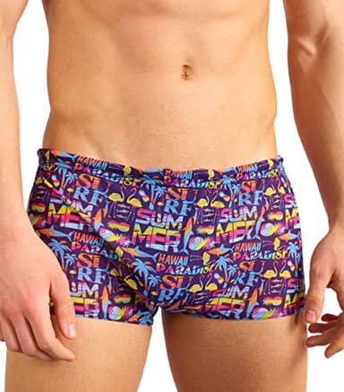Kiniki Tan Through Sonnendurchlässige, Kurze Hipster Herren Badehose - Aloha