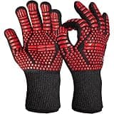 Feuerfeste Handschuhe : 2x BBQ Grill Handschuh – 800 Grad Hitzeschutz – Herren Hitzebeständig – – Kaminhandschuhe feuerfest – Unisex Ofenhandschuhe OVERGRILL