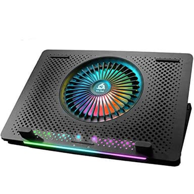 KLIM Orb + Laptop-RGB-Kühler- 11 bis 15.6 Zoll + Laptop-Gaming-Kühlung + USB-Lüfter mit Metallgitter + Stabil + Mac- und PS4-kompatibel + Neuheit