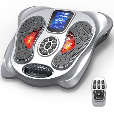 Neuer Durchblutungs-Stimulator Beine, EMS Fußmassagegerät & Fussmassagegerät Elektrisch für Neuropathie Füße und Muskelschmerzen Linderung, TENS Gerät mit 8 Elektroden Pads für Knie und Waden