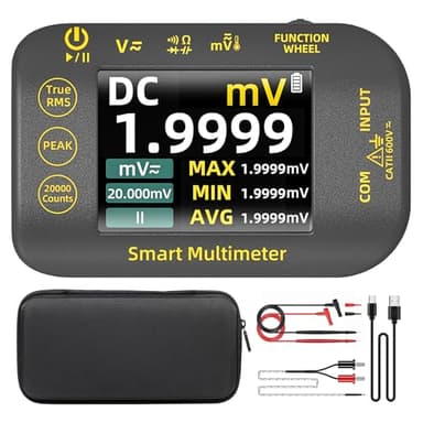BSIDE Digital Multimeter Messgerät Klein Mini 20000 Zähler Taschen Multimeter Genau TRMS 1000V mit Farb-LCD und Ständer, S40 Wiederaufladbare Elektriker Tester für Photovoltaik Millivolt AC Peak