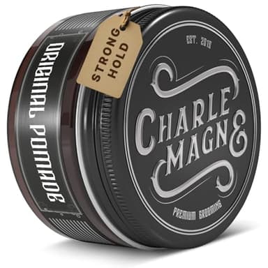 Charlemagne Original Pomade Herren - 100 ml - Wasserbasierte Pomade mit Halt & Glanz - Haarwachs & Haargel Alternative für Barbershop-Styling - Made in Germany (100 g (Pack of 1), Starken Halt)