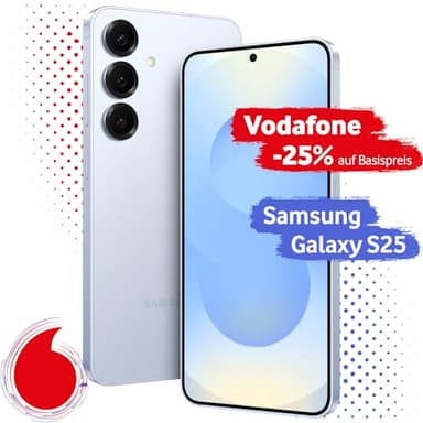 Samsung Galaxy S25 mit Vodafone Vertrag | Aktion: 25% Basispreis-Rabatt | 24 Mon. Laufzeit | in Icyblue | mit 128 GB Speicher