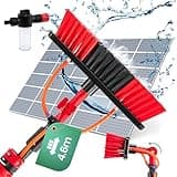 Hortensus Waschbürste mit Teleskopstiel - 4,6m - Für Solaranlage, Glasdächer und Terrassendach – Bürste mit Wasseranschluss