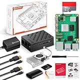 RasTech Raspberry Pi 5 8GB Kit 64GB Edition mit Active Cooler, 27W 5.1V5A USB-C Netzteil, Pi5 8GB Board, 64GB Kartenleser Kit, Pi 5 Gehäuse, Dual 4K Micro HD Out Kabel und Benutzerhandbuch
