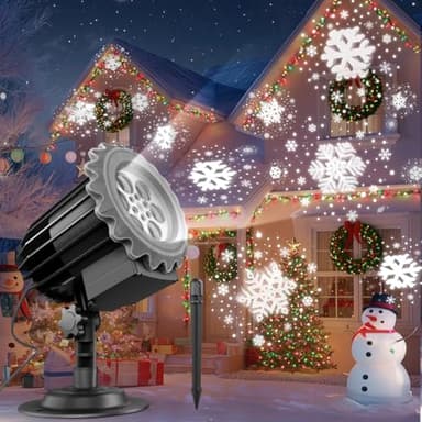 Schneeflocken Projektor Licht 3D-Effekt – LED Lichtprojektor für Weihnachten, Silvester, Valentinstag & Feste – Wasserdichte Außen- & Innendekoration