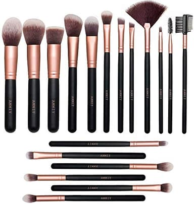 AMMIY 18pcs Premium Makeup Pinsel Set Gesicht und Auge Kunstpinsel für Foundation Puder Concealers Rouge und Lidschatten