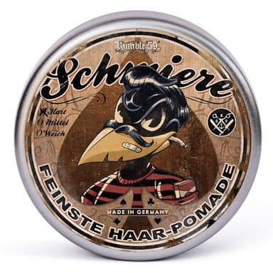 Rumble59 - Schmiere Pomade Herren - Poker mit Holzduft - 140 ml, starker Halt - wachsbasierte Haar Pomade für dicke und widerspenstige Haare - Hairstyling Made in Germany