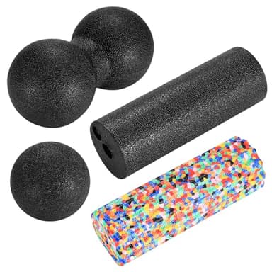 4 Stück Faszienrolle Set, Faszienball Sets, Massageball Klein, Erdnuss Faszien Ball, Massagebälle Set, Massage Balls, für Wirbelsäule Fuß Nacken Rücken Hand Muskelmassage
