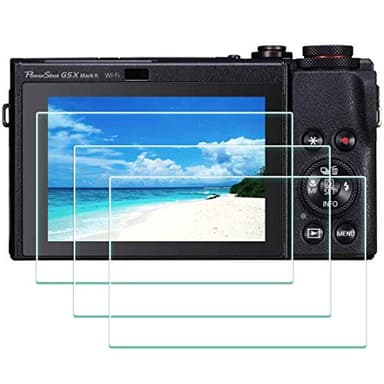 ULBTER Displayschutzfolie Schutzfolie für Canon G7X Mark II / G7 X / G9X Mark II / G9 X / G5 X Mark II / G5X Kamera, 9H Härte LCD Gehärtetes Glas Kratzfest,3 Stück