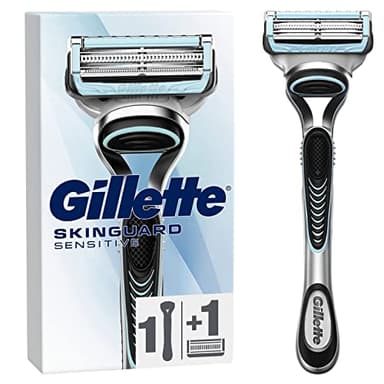 Gillette SkinGuard Sensitive Nassrasierer Herren, Rasierer + 1 Rasierklinge mit Hautschutz, Geschenk für Männer