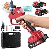 Akku Astschere, 50MM Elektrische Gartenschere Kabellos für Makita mit LCD Anzeige 2x 2000mAh Batteries, Leistungsstark Leise, Professionelle Bürstenlose Gartenschere für Zweige, Sträucher, Stämme