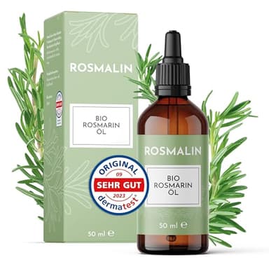 Rosmalin® Rosmarinöl Haare | 100% Bio | Dermatologisch getestet - für Frauen & Männer geeignet - Reine Naturkosmetik für Haare & Kopfhaut - Pflegende Kopfhautbehandlung