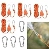4 Stück 4mm Reflektierend Abspannseile Seil Mit Seilspanner Abspannseile Abspannleinen Camping Mit Ratsche Reflektierende Abspannseile Für Zelt Zeltplane Camping (Kommt Mit 4 Ersatzkarabinern)