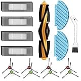 16 Stück Zubehör für Ecovacs Deebot N8/N8+/N8 Pro/N8 Pro+/T8/T8+/T8 AIVI/T8 AIVI+/T8 MAX/OZMO T8/T9/T9+/OZMO 950/920 1 Hauptbürste + 4 Filter + 8 Seitenbürsten + 2 Wischtücher + 1 Reinigungsbürste