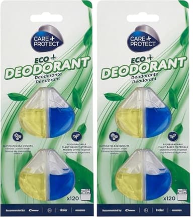 CARE+PROTECT ECO+ Spülmaschinen Deo, Zitrus I 2 Stck. Geschirrspüler Duft, 120 Spülgänge I Beseitigt unangenehme Gerüche zuverlässig & langanhaltend I Geschirrspüler Deo ohne Chemie & Mikroplastik