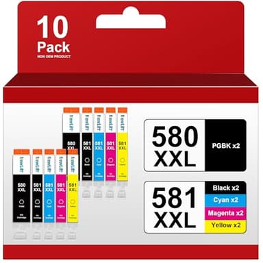 NewLift PGI 580XXL CLI 581XXL Druckerpatronen Kompatibel für Canon 580 581 für Canon TR8550 Druckerpatronen für Canon Pixma TS705a TS6350a TS8350 TS9550 TS705 (PGBK/C/M/Y/BK，10er-Pack)
