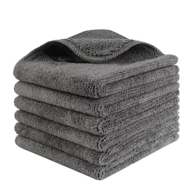 VIVOTE Microfaser Spüllappen Wiederverwendbare Reinigungstücher Spültücher Super Saugfähige Trockentücher Küche Waschbar Geschirrtücher Haushalts Putzlappen 25 x 25CM 6 Stück (Grau)