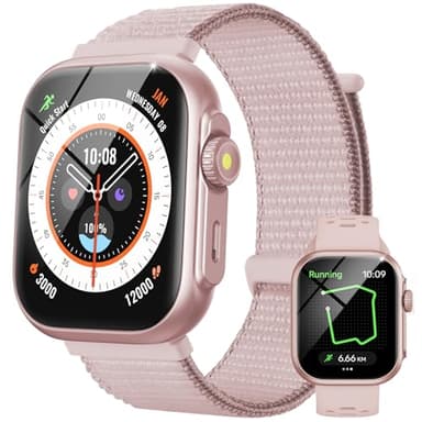 Parsonver Smartwatch Damen mit Telefonfunktion, Fitnessuhr mit GPS, 3 ATM wasserdichte für Schwimmen, Fitness Watch mit 100+ Sportmodi, Herzfrequenz, Schlafen, Smartwatch für Android/iOS, Roségold
