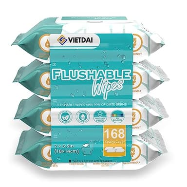 VIETDAI Feuchtes Toilettenpapier Spülbar Feuchtes Klopapier, mit Vitamin E und Kamille Feuchttücher Toilette Reise Sanft Pflegend - 168 Blatt