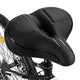 TONBUX Fahrrad Sattel Breiter Fahrradsattel, Atmungsaktiv Bequem Weich Für Damen Herren Schwarz