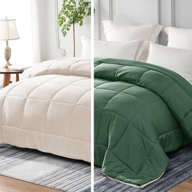 Whale Flotilla Bettdecke 135x200 cm, 300GSM Mikrofaser, Atmungsaktive Weiche Ganzjahresdecke Steppdecke für 4 Jahreszeiten, Graugrün,Beige