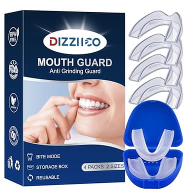 Knirscherschiene Für Nacht, 4 Stück, 2 Größen, Mouth Guard, Benutzt für Reduziert Zahnschiene Knirschen, Effektiv Schnarchstopper Beisschiene Zähne, Wiederverwendb und Verbessert den Schlaf