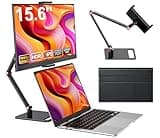 MAGICRAVEN Tragbarer Monitore 15.6“ 1080P FHD Laptop Bildschirm Erweiterung Monitor IPS Screen, Laptop Monitor mit Lautsprecher, Bildschirm für Laptop/PC/Telefone/PS45/X-Box mit HDMI/USB C & Halterung