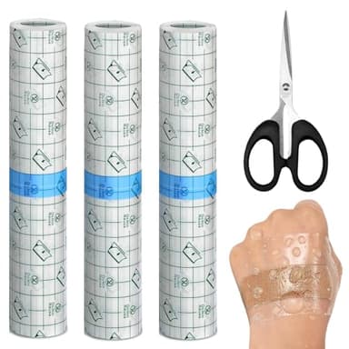 Ptyism Duschpflaster Wasserfest 15cm*3m Waterproof Plaster(Mit Schere) Tattoo Pflaster 丨Second Skin,Tattoo Plaster für Handgelenke, Schulter, Arme,Wundverband, Schutzschild