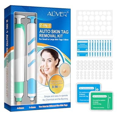 Warzen Entfernungs-Set, Auto Tool Kit Skin Tag Remover, Schmerzfrei Automatisches Stiftset Hautmarken Entferner, 2-in-1 Hautmarken-Entferner, hautanhängsel entfernen (1–9 mm)