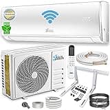 Kältebringer Split Klimaanlage - 12000 BTU (3,4 kW) - Klimagerät mit Heizfunktion, WiFi & App, bis 55qm, sehr leise - Set mit 5m Kupferleitung, Kältemittel R32, Montagematerial, Wandhalterung