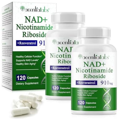 Liposomale NAD+ Kapseln 910 mg Softgels mit Resveratrol & Quercetin - NAD Booster 240 Stück - NAD Supplements Hoch bioverfügbar für Energie, Haut & Vitalität, Hohe Absorption, Vegan