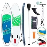 Hala 10.10' Stand Up Paddling Board - 89 cm breit, US FIN PRO Finnenverbesserung, Tail Kicker Design, 3-Finnen-System, komplett mit hochwertigen Zubehör ausgestattet (Schwarzes Paddel)