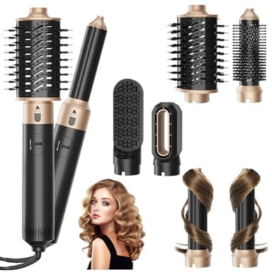 Sealong 6 in 1 Airstyler Set mit 1000W | Multifunktionaler Hairstyler als Warmluftbürste, Lockenstab Automatisch, Glätteisen & Haartrockner | Für Trockenes Haar, Volumen, Locken & Glätten