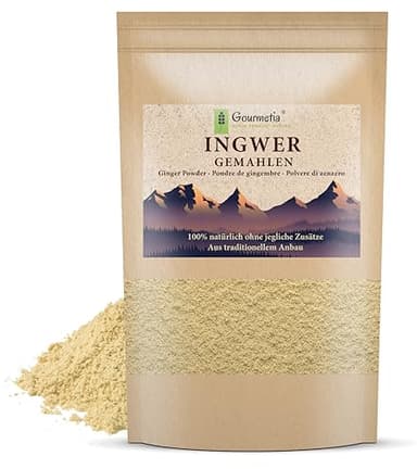 Gourmetia Ingwer gemahlen 200g, Ingwerpulver, Ingwerwurzel, Ingwertee - 100% naturbelassen