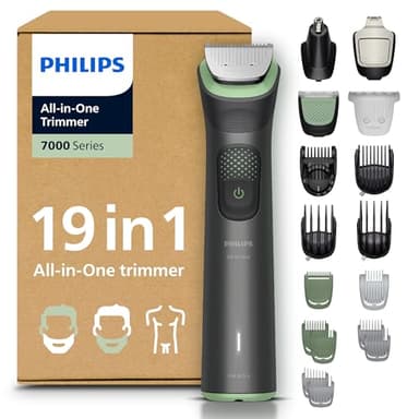 PHILIPS Multigroom 7000 für Herren - All-in-One 19-teiliger Barttrimmer und Haarschneider für Gesicht, Kopf und Körper, selbstschärfende Klingen, 26 Längeneinstellungen (0,5-20 mm), MG7962/30