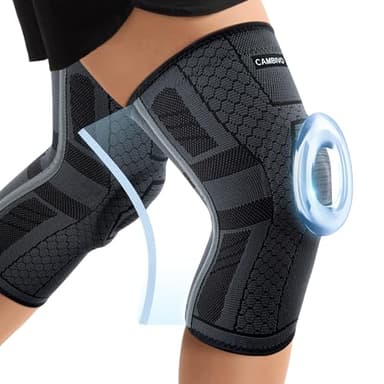 CAMBIVO Kniebandage Männer Damen X2 mit PMMA Stabilisatoren & Patella-Polster, Bandage Knie Rutschfest & Atmungsaktiv, Knee Support für Meniskusriss, Arthritis, ACL, Gelenkschmerzen, Sport