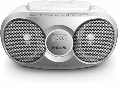 Philips Tragbarer CD Player/Digital UKW, Dynamischer Bass-Boost, Audioeingang/Radio CD, AZ215S/12, Silber