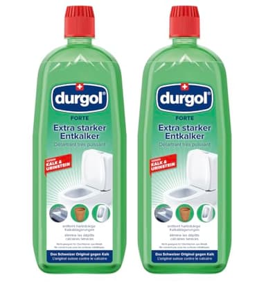 durgol Forte extra starker Entkalker für Urinstein & Kalk (2x1000ml) - Urinsteinentferner & Kalkentferner für WC, Dusche, Spülkasten - Spezial Profi Kalkreiniger flüssig - Kalkstein Reiniger Toilette