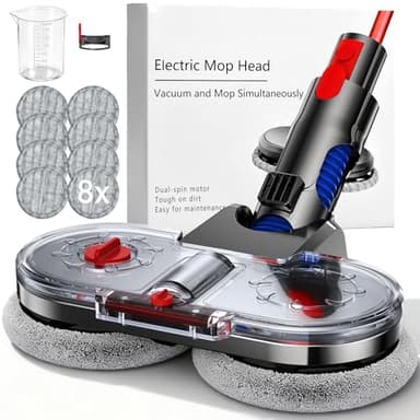 NIKYJM Wischaufsatz für Dyson V7/V8/V10/V11/V15 Zubehör Wischaufsatz für Dyson Wischmopp Aufsatz für Dyson mit Abnehmbaren Wassertank, Füllbehälter und 8 Waschbare Mopps