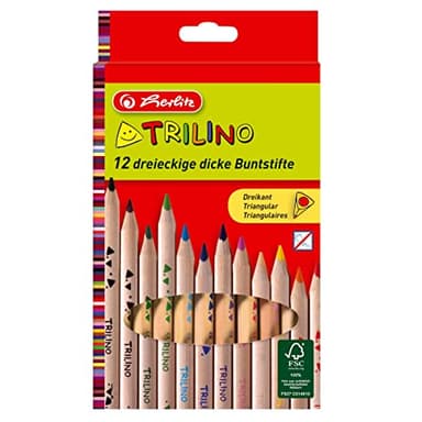 Herlitz Trilino 12 Buntstifte, 3-kant, aus FSC Holz