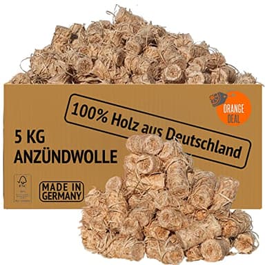 Anzünder Holzwolle 5kg (ca. 400 Stück), Kaminanzünder, Grillanzünder, Anzündwolle, Ofenanzünder, Feueranzünder, Holzwolle Anzünder, Grill Anzünder, Holzanzünder, Anzünder Kamin, auch in 2kg und 10kg.