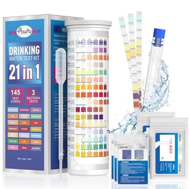Pawfly 21 in 1 Trinkwasser Test Kit, 125 Streifen für Leitungswasser Brunnen Schwimmbad Aquarium Spa, Home Wasserqualität Teststreifen für pH-Härte Chlor Blei Eisen Kupfer Nitrat Fluorid & mehr