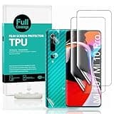 Ibywind Displayschutzfolie kompatibel mit Xiaomi Mi 10 / Mi 10 Pro,[Kamera Schutzfolie][Carbon Fiber Folie für die Rückseite][Fingerabdruck kompatibel][Blasenfrei]