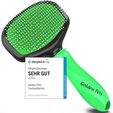 TESTURTEIL SEHR GUT Softbürste verbesserte Version **VERGLEICHSSIEGER** Katzenbürste, Hundebürste Pudel mit Schutznoppen für besonders empfindliche Tiere