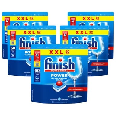 Finish Power All in 1 Spülmaschinentabs XXXL Pack mit 300 Finish Tabs - Geschirrspültabs mit kraftvollem Powerball gegen hartnäckigste Fettanschmutzungen, phosphatfrei
