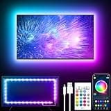 GIPOYENT TV LED Lichter, 13.1Ft TV LED Lichter für 40-65 Zoll, LED TV Hintergrund mit Bluetooth Funktion - RGB Farbwechselnder Lichtstreifen für Heimkino(13.1FT for 32"-65" TV)